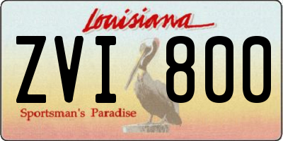 LA license plate ZVI800