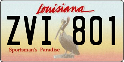 LA license plate ZVI801