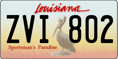 LA license plate ZVI802