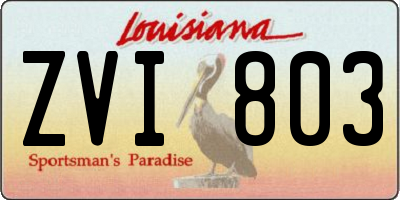 LA license plate ZVI803