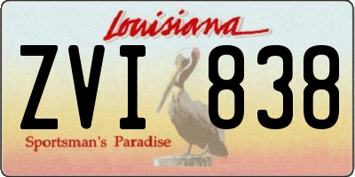 LA license plate ZVI838