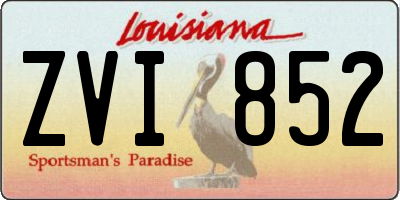 LA license plate ZVI852
