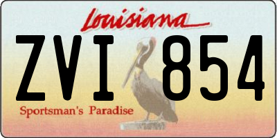 LA license plate ZVI854