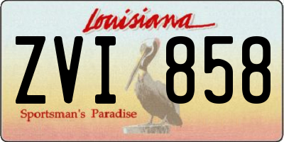 LA license plate ZVI858