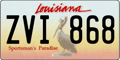 LA license plate ZVI868