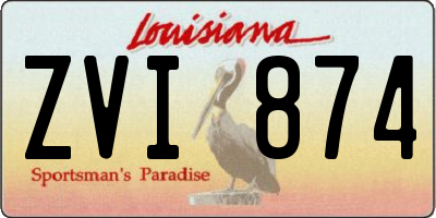 LA license plate ZVI874
