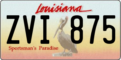 LA license plate ZVI875