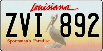 LA license plate ZVI892