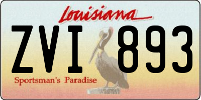 LA license plate ZVI893