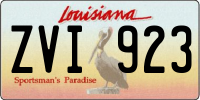 LA license plate ZVI923