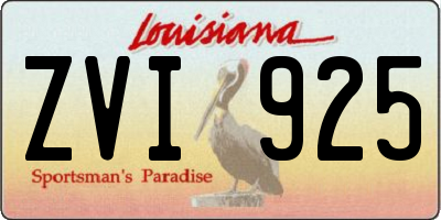 LA license plate ZVI925