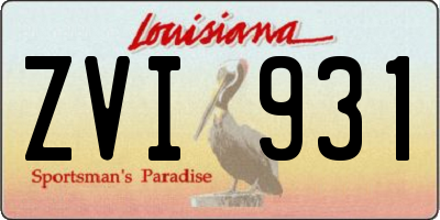 LA license plate ZVI931