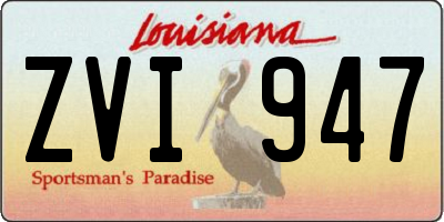 LA license plate ZVI947