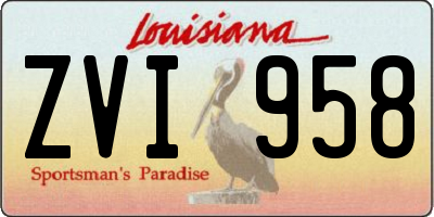 LA license plate ZVI958