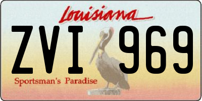 LA license plate ZVI969