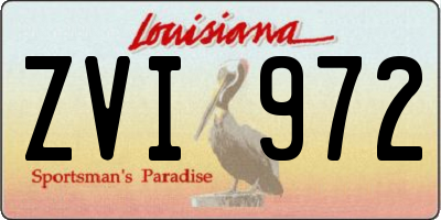 LA license plate ZVI972