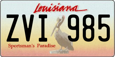 LA license plate ZVI985