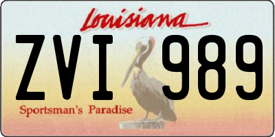 LA license plate ZVI989
