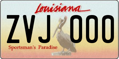 LA license plate ZVJ000