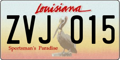 LA license plate ZVJ015