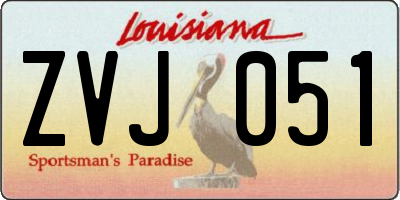 LA license plate ZVJ051