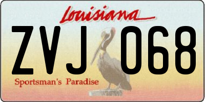 LA license plate ZVJ068