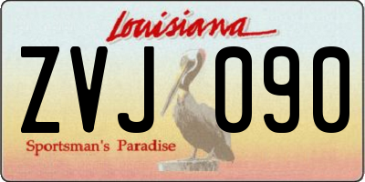 LA license plate ZVJ090