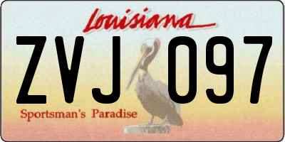 LA license plate ZVJ097