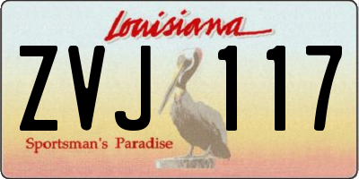 LA license plate ZVJ117