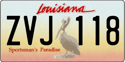 LA license plate ZVJ118