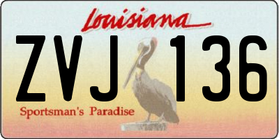 LA license plate ZVJ136