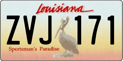 LA license plate ZVJ171