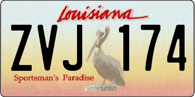 LA license plate ZVJ174