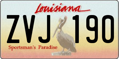 LA license plate ZVJ190
