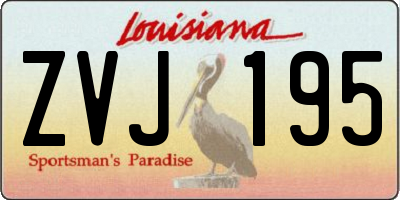 LA license plate ZVJ195