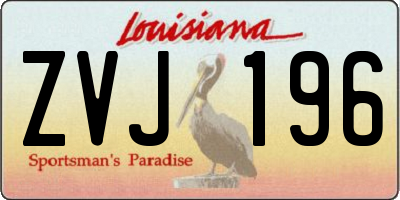 LA license plate ZVJ196
