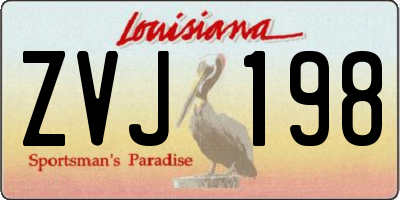 LA license plate ZVJ198