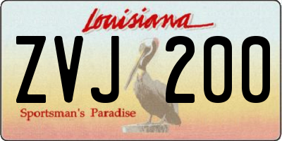 LA license plate ZVJ200