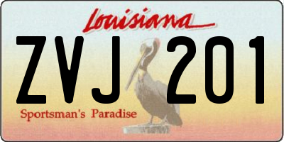 LA license plate ZVJ201