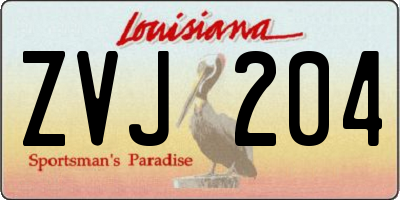 LA license plate ZVJ204
