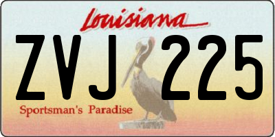 LA license plate ZVJ225