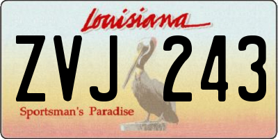 LA license plate ZVJ243