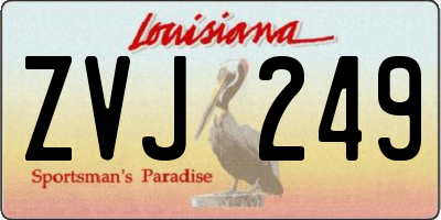 LA license plate ZVJ249