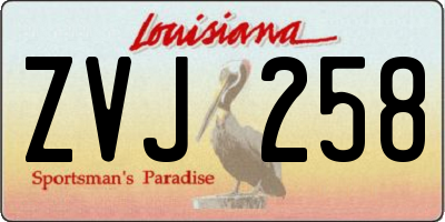 LA license plate ZVJ258