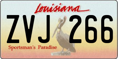LA license plate ZVJ266