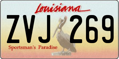 LA license plate ZVJ269