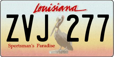 LA license plate ZVJ277