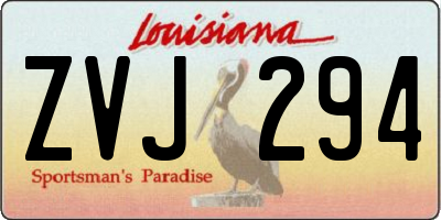 LA license plate ZVJ294