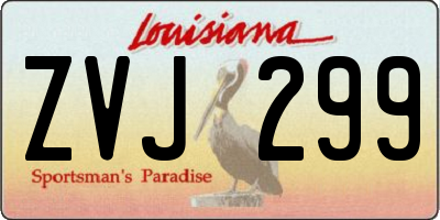 LA license plate ZVJ299