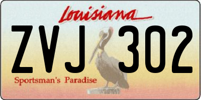 LA license plate ZVJ302